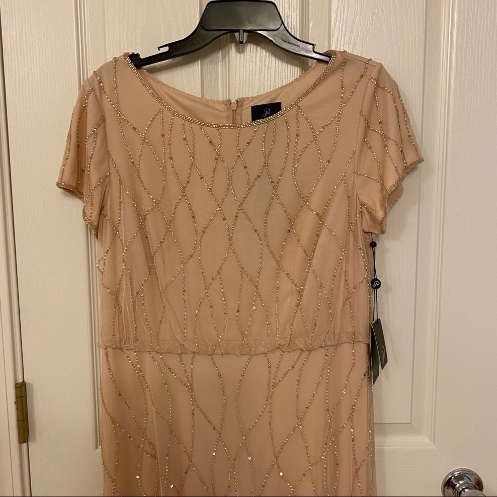 Adrianna Papell Embellished Gown in Champagne Sand - Picture 6 of 14